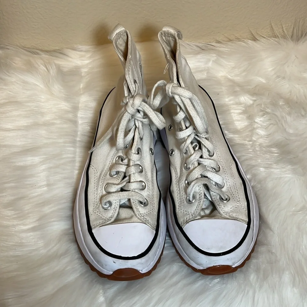 Converse White Run Star Hike Hi Platform Sneakers - Picture 3 of 16